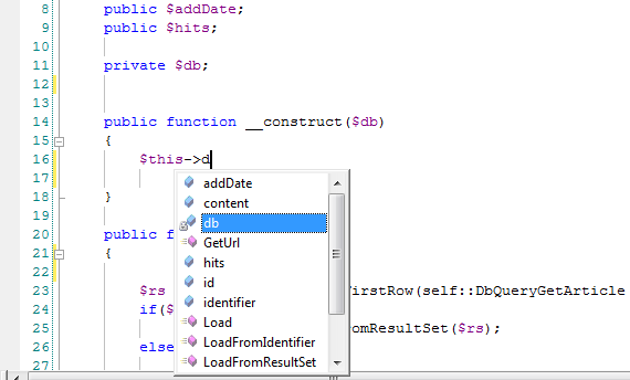PHP IntelliSense PHP IntelliSense
