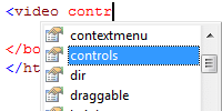 HTML IntelliSense