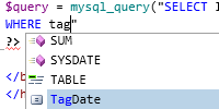 SQL IntelliSense